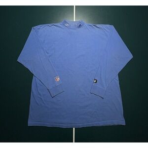 Vintage Detriot Lions Mock Neck Long Sleeve T Shirt Men's XL Retro Logo Blue 90s